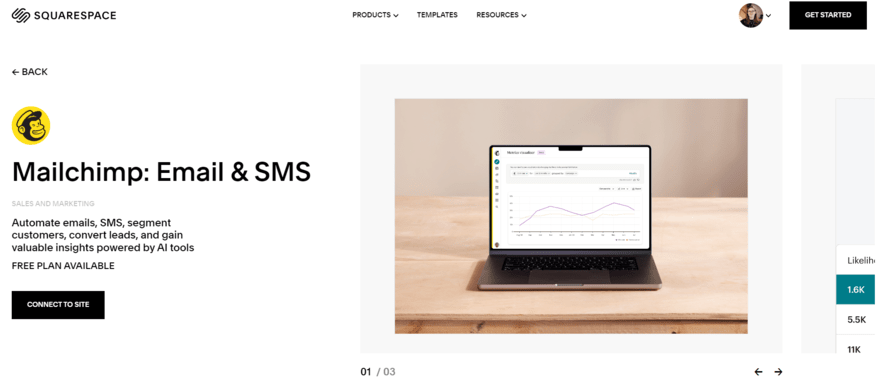 Mailchimp squarespace plugin homepage